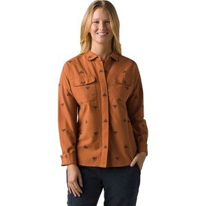 Prana. Lens Flair Button Down Top. Rust. Size Medium.